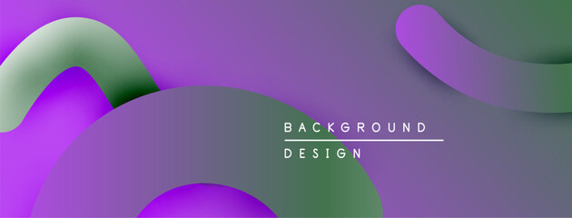 Poster - Abstract fluid shapes, purple green gradients. Modern design element for backgrounds, presentations. Minimalist aesthetic.