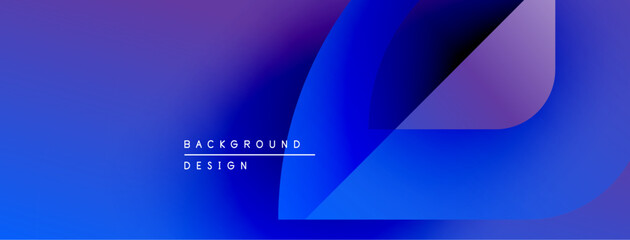 Poster - Abstract gradient background. Blue, purple hues blend smoothly. Modern design elements create dynamic visual impact. Text reads background design.