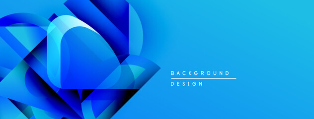 Aufkleber - Abstract blue shapes create dynamic background. Gradient colors suggest depth, modern design elements present. Clean aesthetic.