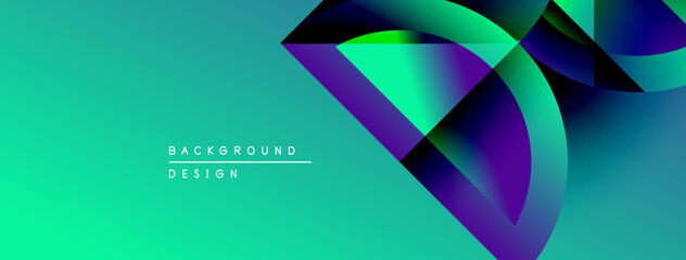 Poster - Vibrant abstract design features flowing shapes, gradients. Turquoise, purple hues dominate composition. Modern aesthetic, dynamic visual impact.
