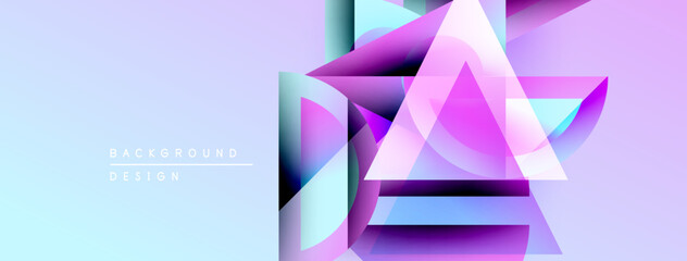 Poster - Abstract geometric shapes, vibrant colors, gradient background. Modern design elements create dynamic visual impact.