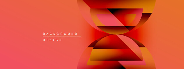 Poster - Abstract geometric design. Red, orange gradients create dynamic visual effect. Modern background suitable for presentations, websites.