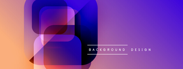 Aufkleber - Abstract geometric shapes overlap, creating vibrant color gradients. Modern design suitable for backgrounds, banners, presentations.