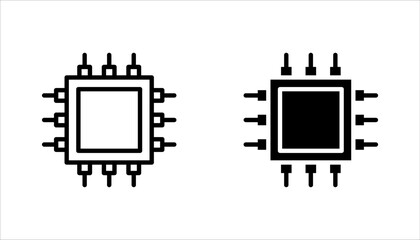 Fototapete - processor icon set, micro chip processor icon vector element design template web, vector illustration on white background