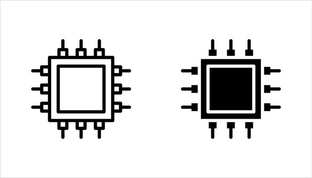 processor icon set, micro chip processor icon vector element design template web, vector illustration on white background