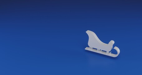 Poster - Isolated realistic white sleigh symbol with shadow. Located on the right side of the scene. 3d illustration on transparent background