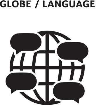 Globe chat vector icon