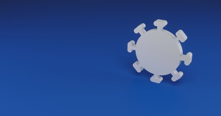 Poster - Isolated realistic white coronavirus symbol with shadow. Located on the right side of the scene. 3d illustration on transparent background