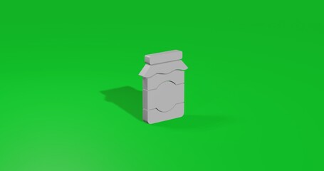 Poster - Isolated realistic white jar of jam symbol front view with shadow. 3d illustration on green chroma key background