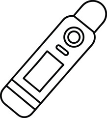 Poster - Simple line drawing of a digital thermometer for measuring body temperature isolated on white background