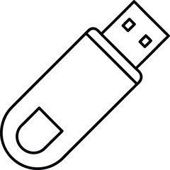 Poster - Simple line art icon of a usb flash drive isolated on white background