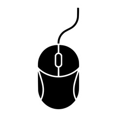 Leinwandbilder - Black silhouette of a computer mouse