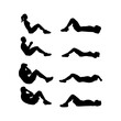 © Kuldi - Sit-up Exercise Progression Silhouettes