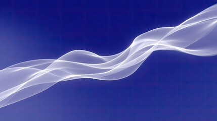 Leinwandbilder - soft flowing lines resembling mind waves on deep blue backdrop, abstract representation of calm geni
