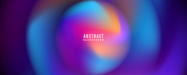Poster - Colorful circles abstract background on dark space with vibrant gradient colors effect decoration. Modern graphic design element blurred style concept for web banner, flyer, card, or brochure cover
