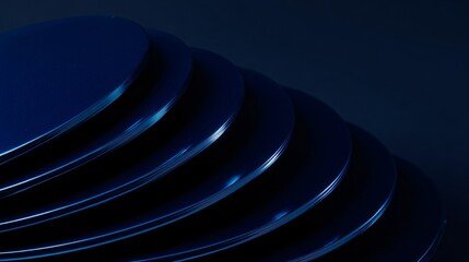 Poster - Abstract blue ovals creating a dynamic visual flow. Modern art background for technology, or digital design.