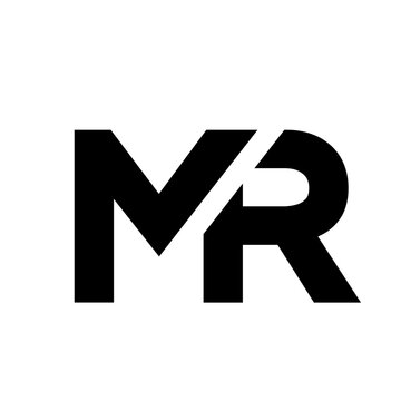 Illustration of black monogram logo mr isolated on transparent background