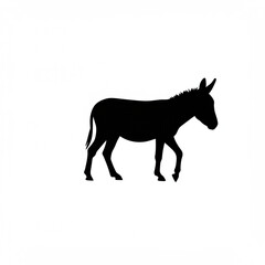 Poster - Simple flat donkey silhouette walking left