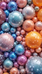 Poster - Colorful bubbles in various sizes and shades create a vibrant display for phone backgrounds