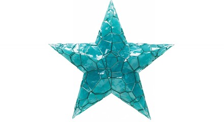 Teal star shaped decorative ornament