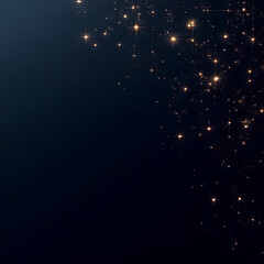 Poster - Sparkling Golden Stars on a Dark Blue Background Abstract Illustration