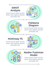 Fototapete - Tools of gap analysis infographic vertical sequence. Corporate maintenance. Identify potential. Visualization infochart with 4 steps. Circles workflow. Montserrat SemiBold, Lato Regular fonts used