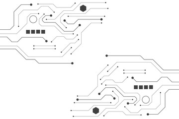 Aufkleber - Technology black circuit diagram concept.High-tech circuit board connection system.Vector abstract technology on white background.