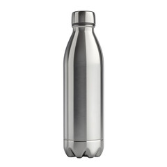 Fototapete - hyper realistic stainless water bottle perfect side profile view, isolated pure white background subtle soft shadow clean studio element texture background photo resource stock image design easy creat