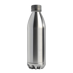 Fototapete - hyper realistic stainless water bottle perfect side profile view, isolated pure white background subtle soft shadow clean studio wallpaper mockup element texture background photo resource stock imagex