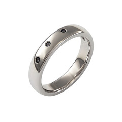 Fototapete - hyper realistic smart ring polished titanium band hidden sensors, isolated pure white background subtle soft shadow clean studio graphic wallpaper mockup element texture background photo resource stoc