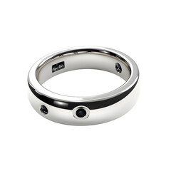 Fototapete - hyper realistic smart ring polished titanium band hidden sensors, isolated pure white background subtle soft shadow clean studio design easy creative project use simple art asset download digital grap
