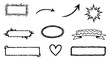 © Luppy Studio - Hand-Drawn Sketch Element Set: Arrows, Banners, and Shapes