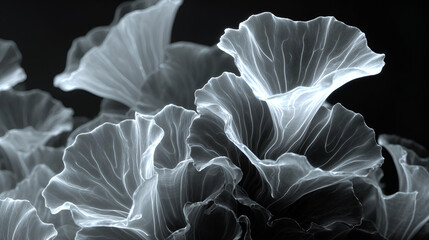 Poster - Abstract Floral Arrangement with Light and Shadow on Transparent Background
