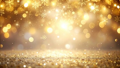 Poster - Magical golden bokeh background for celebrations holiday season digital art sparkling atmosphere close-up view festive concept