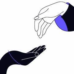 Poster - Abstract illustration of two hands with transparency designed for various design projects illustrating giving and receiving concepts
