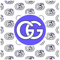 Poster - Elegant white background pattern with repeating two letter design suitable for branding decorative purposes and stylish design projects