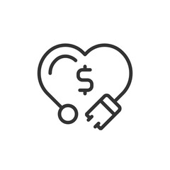 Poster - Medical expenses pixel perfect linear icon. Clinical service, healthcare cost. Financial management, economy. Thin line illustration. Contour symbol. Vector outline drawing. Editable stroke