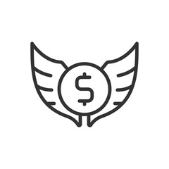 Poster - Financial freedom pixel perfect linear icon. Passive income, wealth building. Money management, economics. Thin line illustration. Contour symbol. Vector outline drawing. Editable stroke