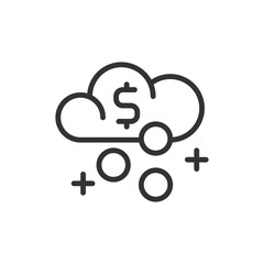 Poster - Passive income pixel perfect linear icon. Money rain. Financial freedom, stability. Business profit, economics. Thin line illustration. Contour symbol. Vector outline drawing. Editable stroke