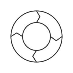 Fototapete - Circular sequence diagram line icon. Infographic showing regular workflow cycle. Business information analytics. Isolated vector illustration. Outline symbol. Simple linear drawing. Editable stroke