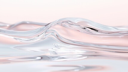 Aufkleber - Smooth transparent water surface with gentle background soft pastel tones creating serene minimalist aquatic landscape ripples,
