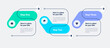© tomasknopp - Horizontal process flow chart with three colorful steps and a place for your text. Simple infographic design with icons and curved thin line for workflow layout, banner or web design.