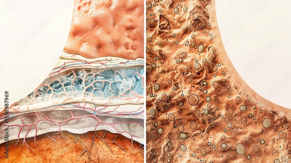 Skin Cell Visualization Stock-Illustration „Psoriasis Awareness Month. medical illustration of ...