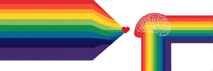 Poster - Rainbow Flows From Brain to Heart Representing Neurodiversity and Emotional Connection