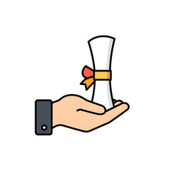 Fototapete - Vector Icon of A Hand Holding with Modern Design, Flat Style