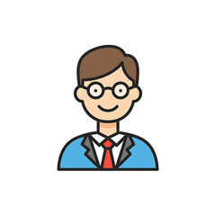 Fototapete - Vector Icon of A Man In with Modern Design, Flat Style