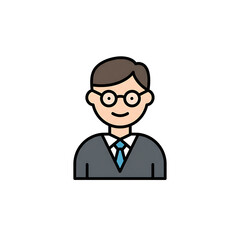 Fototapete - Vector Icon of A Man With with Modern Design, Flat Style