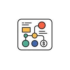 Fototapete - Line Art Icon of A White Background with Modern Design, Black and Whit