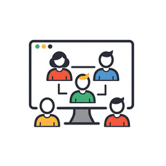 Fototapete - Vector Icon of A Whiteboard With with Modern Design, Flat Style