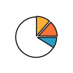 Fototapete - Vector Icon of Pie Chart Icon with Modern Design, Flat Style
